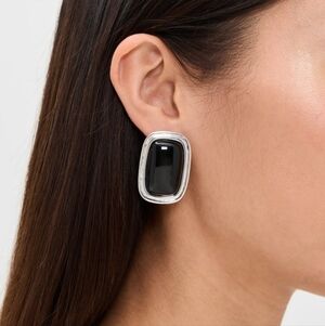 Heaven Mayhem Elegant Black and Silver Earrings